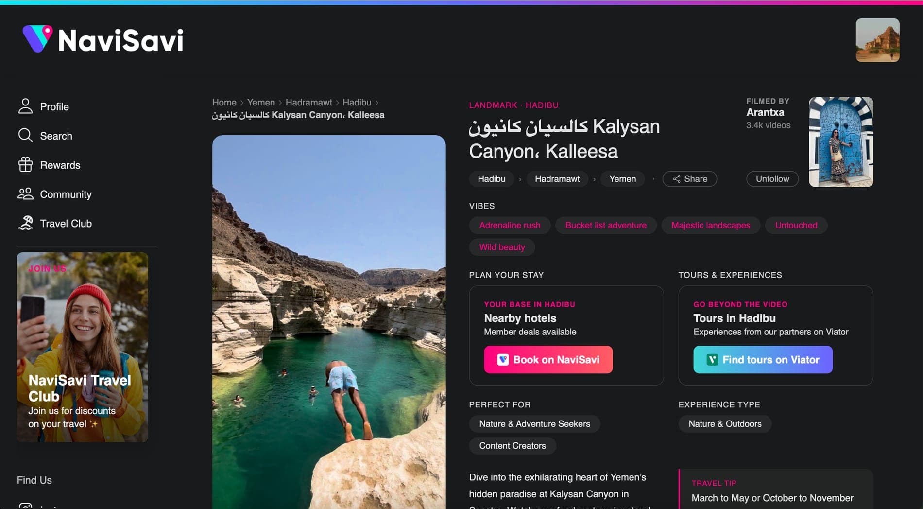 navi-savi.com, as it looks today.